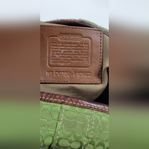 Green canvas & suede Signature Coach Bag & Wallet - Picture 4 of 12